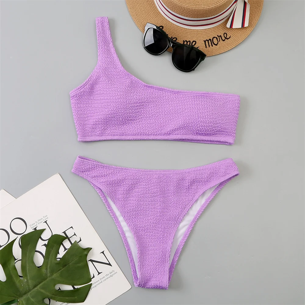 Sexy Wrinkles Bikini Push Up Swimsuit Y2K Vacation Swimwears Women Two Piece Beach Wear Bathing Suits Biquini Maillot Bain Femme