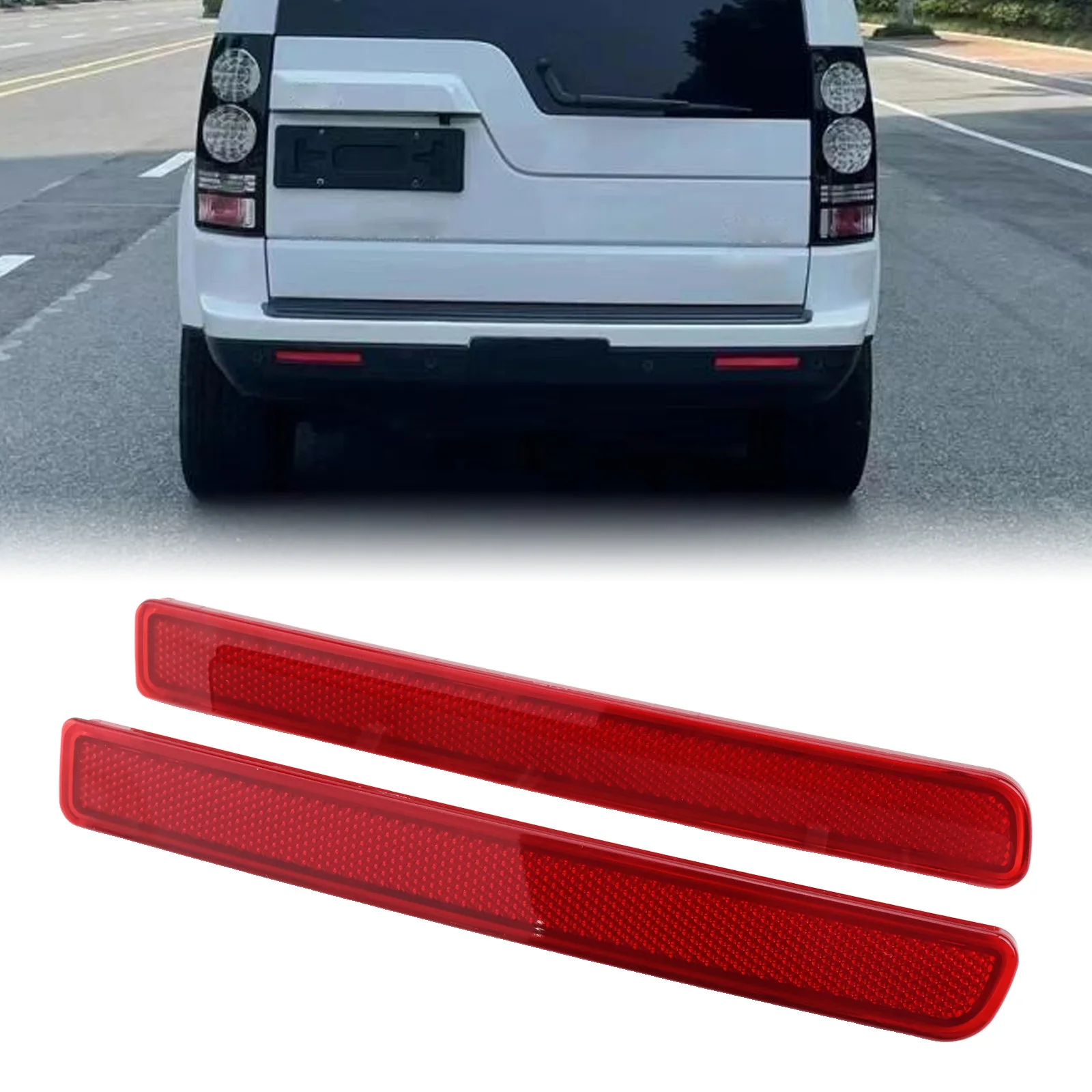 For Range Rover Sport 2010-2013 Bumper Reflector Car Maintenance Vehicle Upgrade Red High-strength Construction