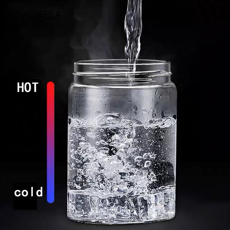 Transparent Coffee Storage Jar With Lid Creative Cylindrical Oatmeal Cereals Snack Glass Sealed Jar Household Storage Container