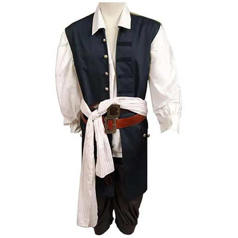 New Arrival Jack Sparrow Costume Of The Caribbean Captain Cosplay Costume For Adult Men Jacket Coat