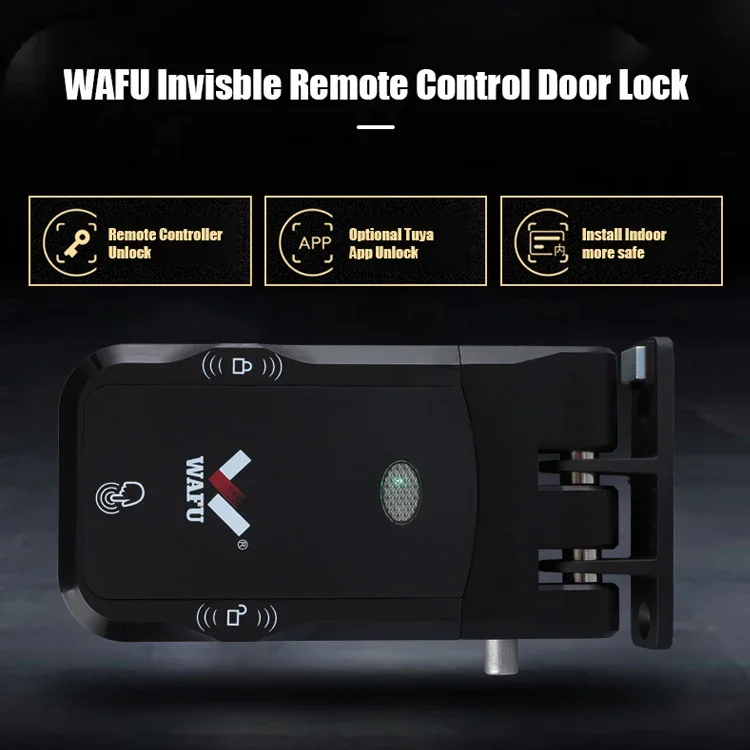 WAFU-Tuya Bloqueio de Controle Remoto Sem Fio Inteligente, Bloqueio da Porta Invisível para Segurança Doméstica, Wi-Fi, Controle Remoto, WF-X26