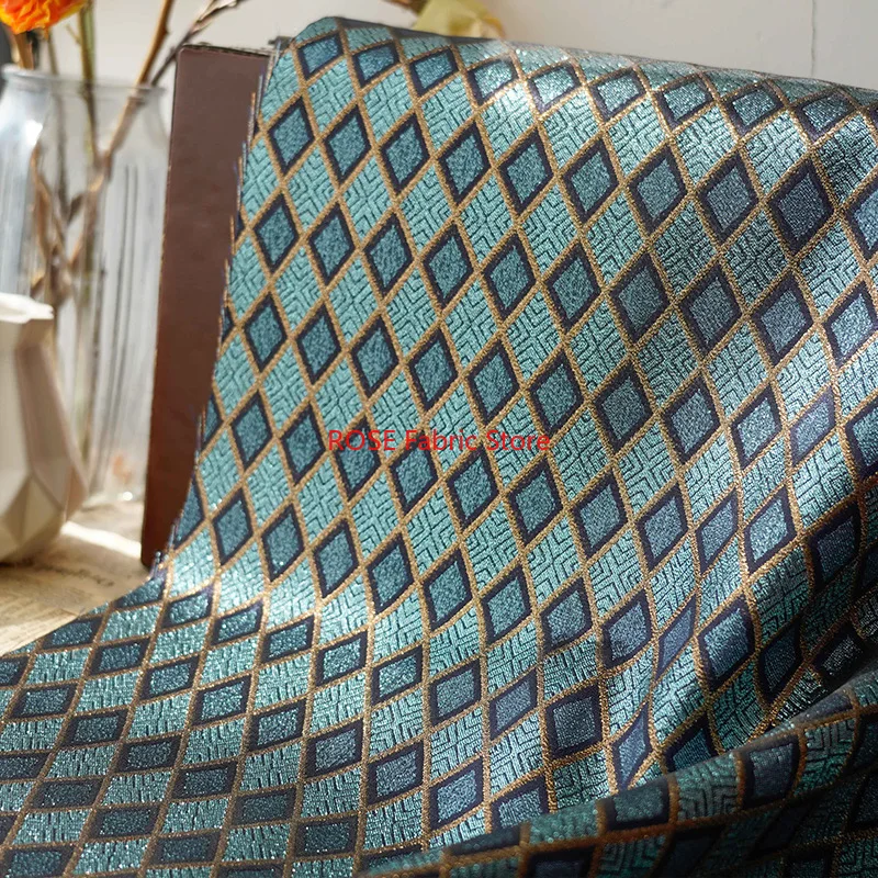 

1-метровая клетчатая блестящая свадебная одежда, окрашенная пряжа, жаккардовая ткань, женская жесткая юбка-пачка, сумка для багажа, ткань для шитья своими руками