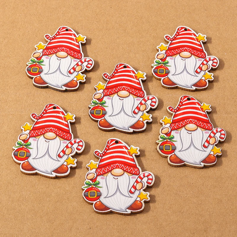 10pcs Christmas Santa Claus Charms Elk Snowman Pendants for Jewelry Making Earrings Necklace DIY Accessories Supplies