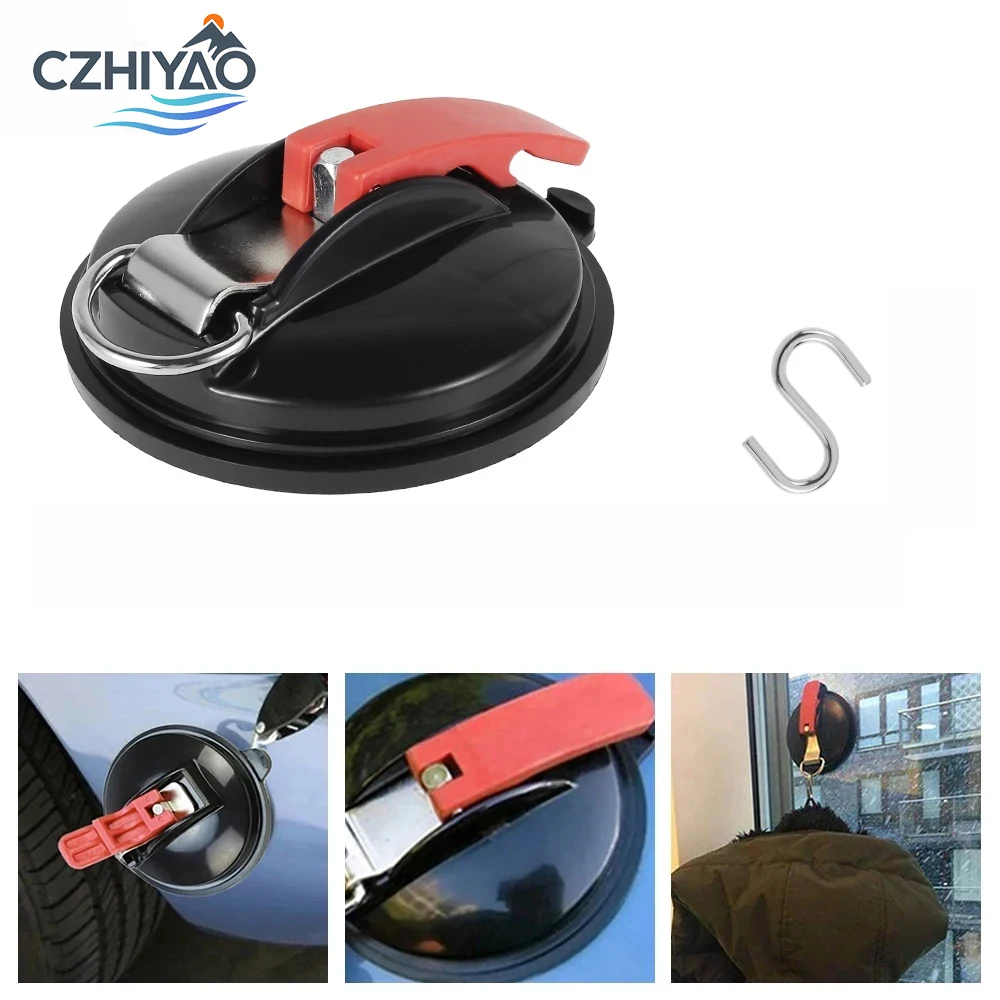 

CZHIYAO Duty Vacuum Suction Cup Anchor With Fixed Hook Multi Purpose Outdoor Camping Gear For Wall Tent Canopy S Shape Car Strap