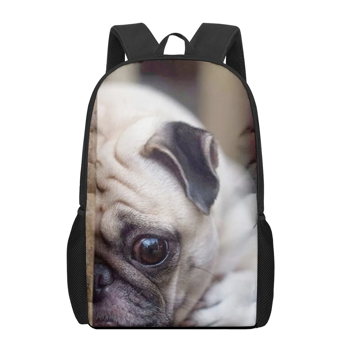 Mochila escolar impressa em 3D para meninos e meninas, adorável personalidade canina, bolsa de ombro casual para crianças adolescentes, mochila de grande capacidade