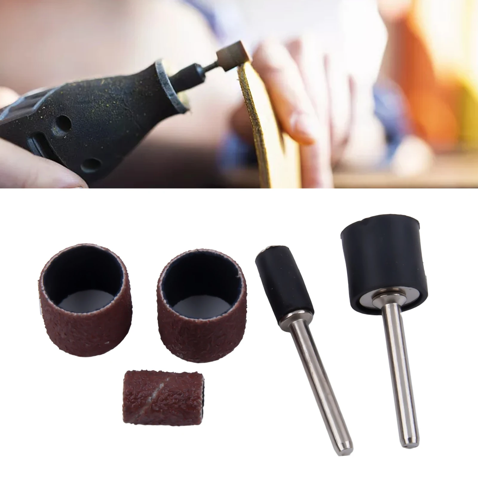 Anillo de lijado de 20 piezas con varilla de extensión, Kit de herramientas rotativas abrasivas, tambor de lijado, cabezal de molienda, taladro eléctrico, molienda de arena Rin, 2 uds.