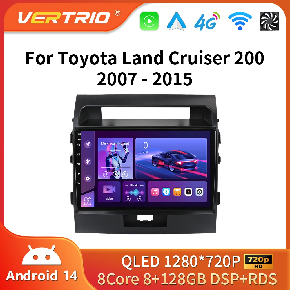 Android 16 Carplay Auto For Toyota Land Cruiser 11 200 2007 2008 2009 2010 2011- 2015 Car Radio Multimedia Player Stereo GPS DSP