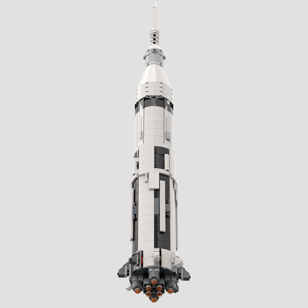 MOC Space Flight Saturn IB Space Saturn V Rocket Building Block Set Launch Vehicle Medium Model Bricks Compatible 21309 Toy Gift