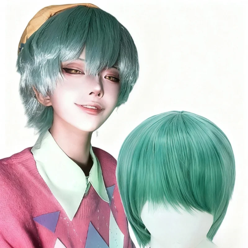 

Аниме зеленый милый парик, термостойкое синтетическое волокно для Хэллоуина, косплея, вечеринки и выступления на сцене, костюмный парик