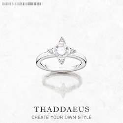Star Stackable Ring,Europe Style Fine Jewerly For Women Winter Brand New Romantic Gift In 925 Sterling Silver