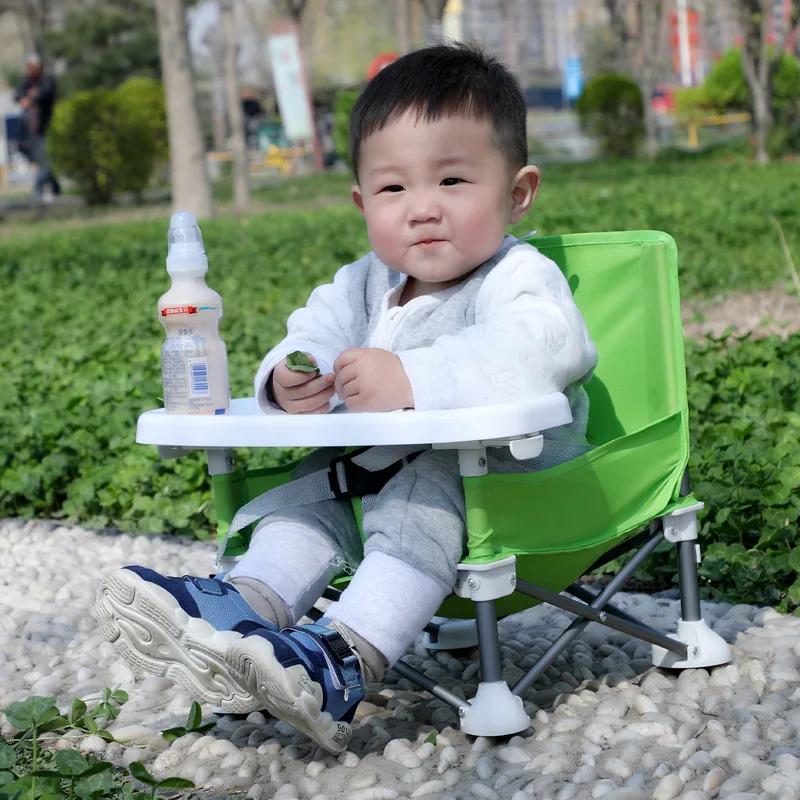 Folding Baby Eating Chair with Awning Outdoor Travel Portable Sunshade Baby Seats Detachable Feeding Tray Multifunctional