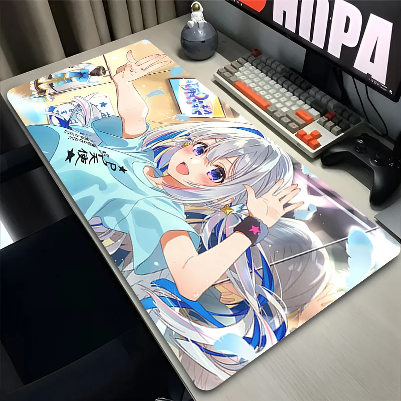 

Mouse Pad Laptop Rubber Extended Desktop Mat Computer Gamer HD Mousepad PC Hololive Amane Kanata Gaming Accessories Keyboard Pad