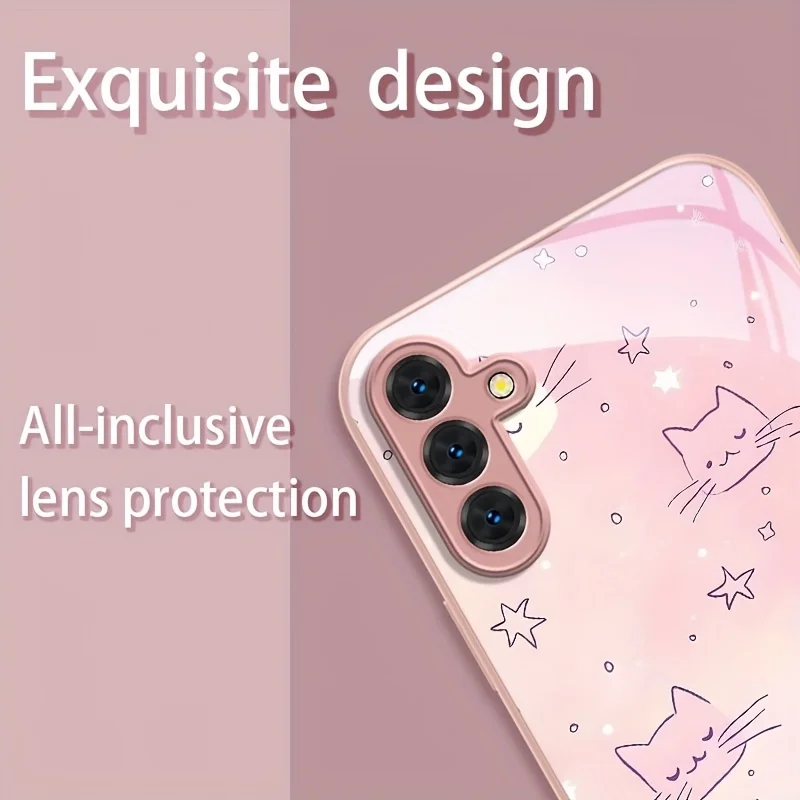 Dream versatile tempered glass phone case suitable for Samsung Galaxy S26 S25 S24 S23 S22 S21 S20 FE/Ultra/Plus anti drop