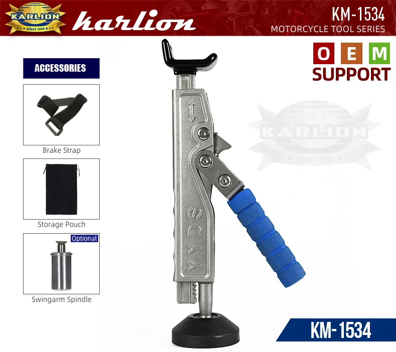 For KARLION Heavy Duty Motorcycle Foldable Lift Stand Metal Universal Stable Folding Design Energy Saving Front/Rear Wheel Lifti