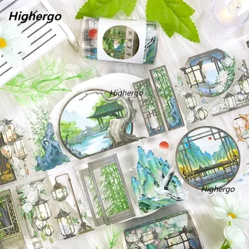 2m/Rolle Haustier band im chinesischen Stil dekoratives Abdeck band für ästhetische Collage Landschafts aufkleber Scrap booking Journal Briefpapier