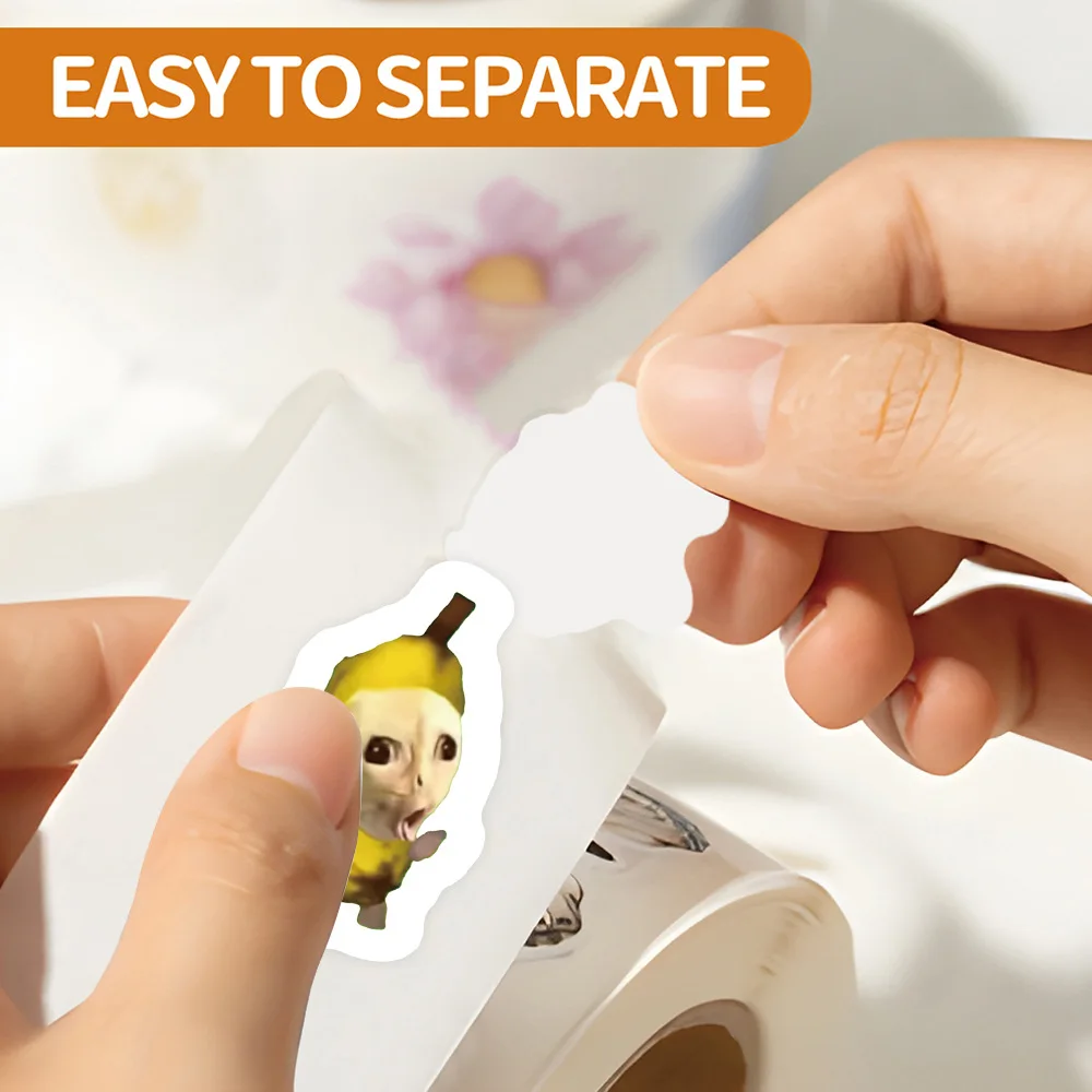 500 قطعة من ملصقات مضحكة على شكل قطة ميمي إيموجيس لفة ملصقات جراب الهاتف اللوحي والتزلج