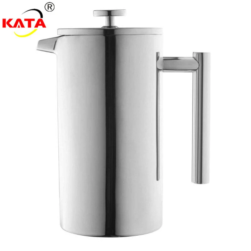 

Кофейник из нержавеющей стали Френч-пресс для приготовления кофе, кофейник ручной с двойными стенками и большой емкостью