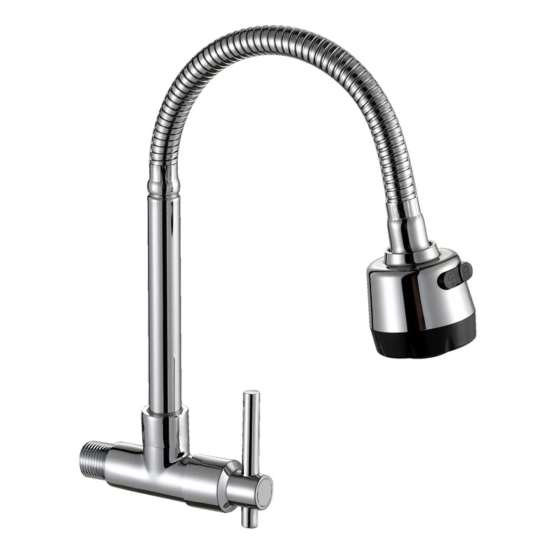 Gourmet Kitchen Faucet Flexible 2 Jets Wall/Countertop
