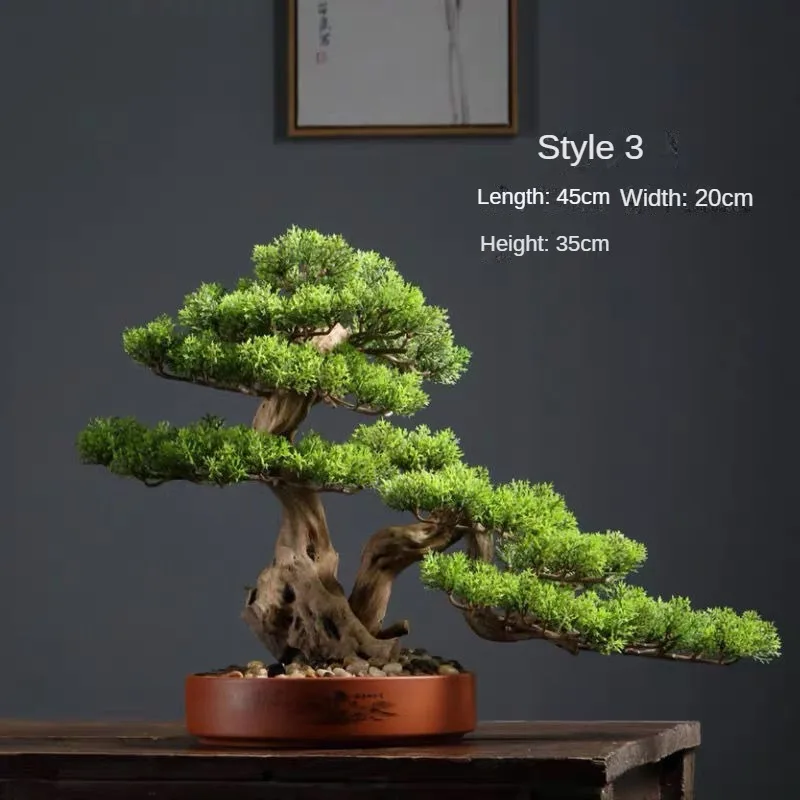 Simulatie Welkom Pine Bonsai Ornamenten Woonkamer Groen Planten Bureau Landschap Boom Vier Seizoenen Desktop Landschapsarchitectuur