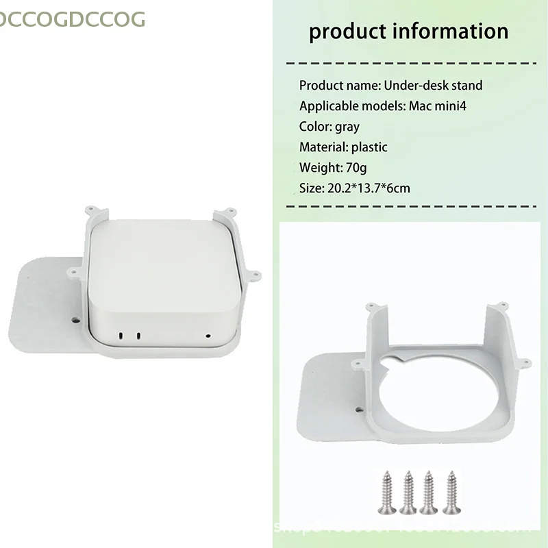 Supporto per mini computer per Mac Mini M4 2024 Staffa di supporto per mini PC desktop sotto la custodia del supporto di montaggio da scrivania con viti