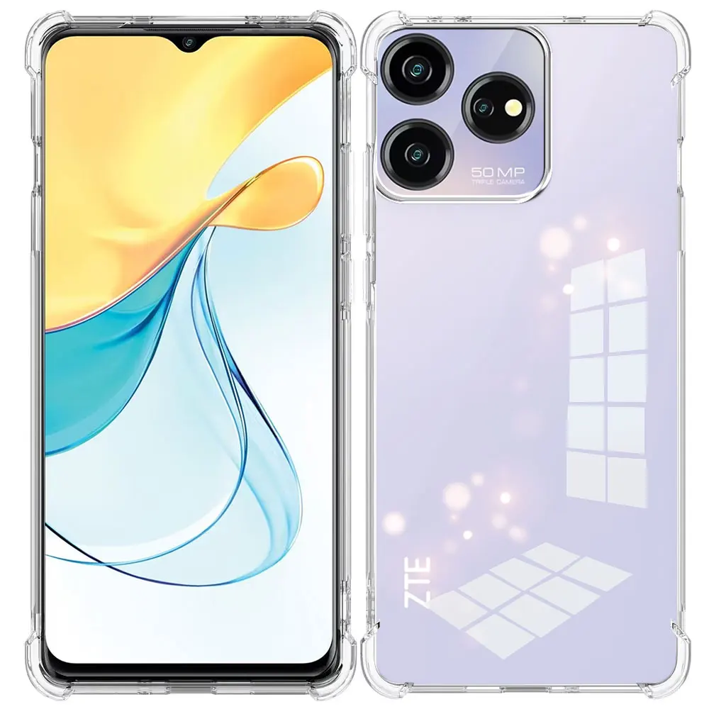 For ZTE Blade V50 Design 4G Smart Shockproof Airbag Phone Case For ZTE Axon 50 Lite Transparent Soft Silicone Back Cover Fundas
