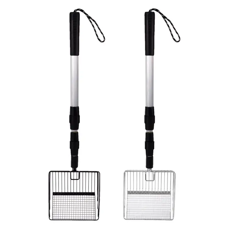 Stretchable Cat Litter Scoop Chicken Coop Sifting Shovel Long Handle Metal Accessories Garden Separating Poop And Debris Tools