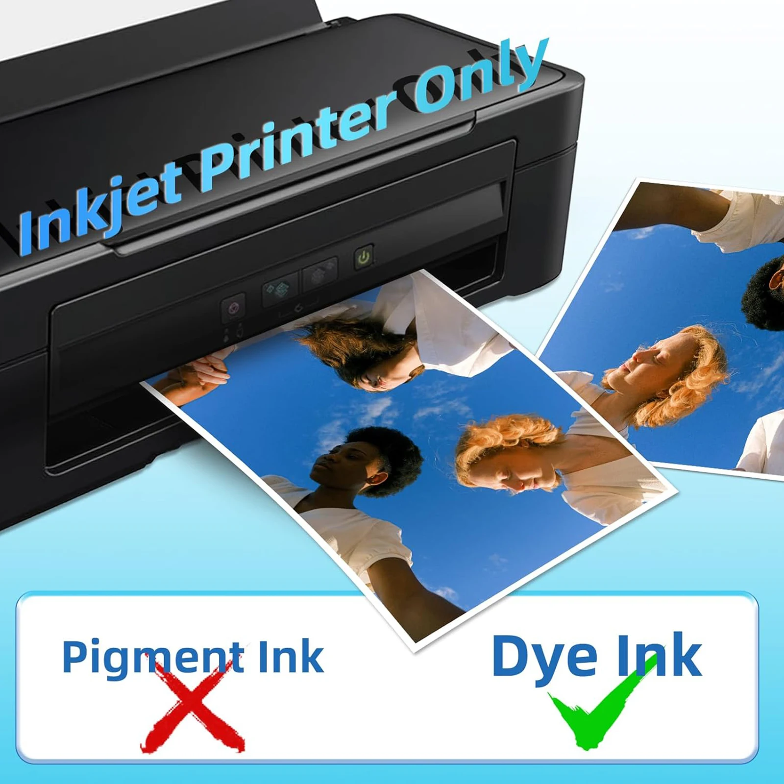 ESHANG 20 Sheets A4 Glossy Inkjet Paper 8.3x11.7 Inches Compatible with Inkjet Printer Use DYE INK 180gsm