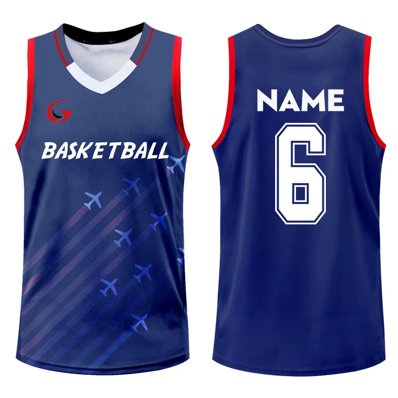 Custom 100% Polyester Basketball Shirts Wear Youth Basketball Jersey High School College Twill Basketball Uniforms With Pockets