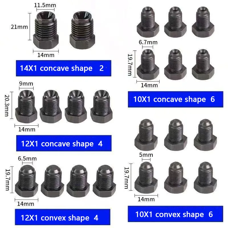 Automotive brake oil pipe plug ABS pump internal external plug brake pump special plug cap M10 M12 M14  22set