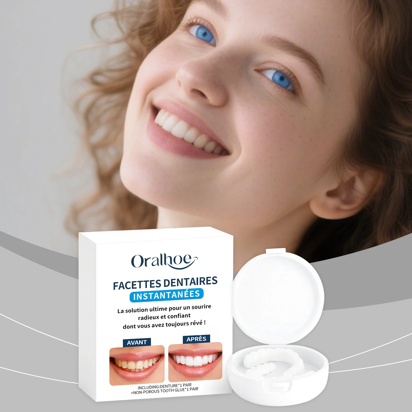 

Adjustable Cosmetic Dentures-Clip-On Design, Comfortable Resin, Enhances Smile Beauty, Supports Teeth Protection Concealing Gaps