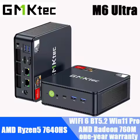 GMKtec Nucbox M6 Ultra Mini PC AMD R5 7640HS 6-core 12-thread DDR5 4800Mhz Pcie 3.0 SSD WIFI6 BT5.2 Win11 Pro Desktop Gamer PC