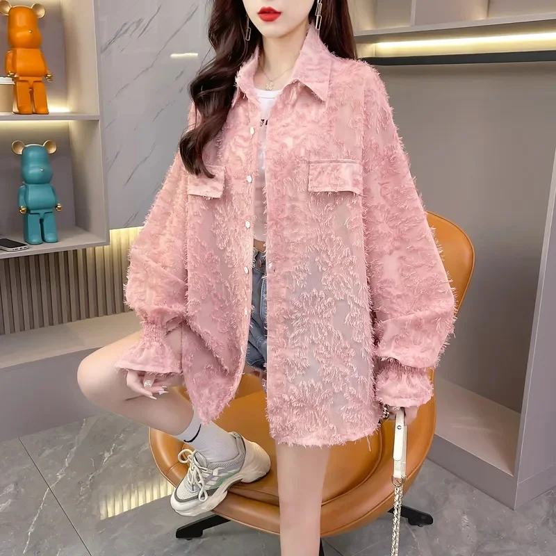 

Новая женская тонкая куртка-накидка свободного кроя с кружевом, защита от ультрафиолета, для весны и лета, модная солнцезащитная одежда