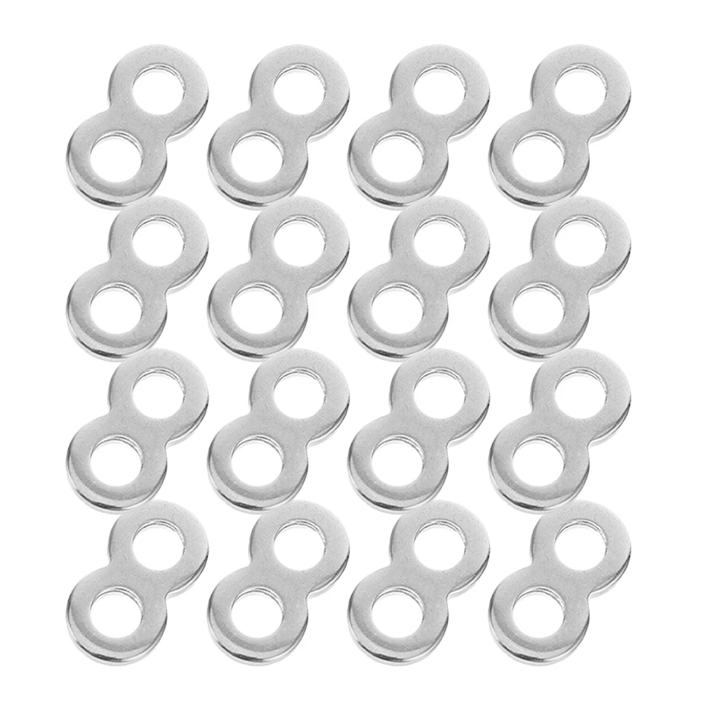 

100pcs 8 Figure Fastener Clips Buckle Connector Tabletop Desktop Fasteners Silver Stainless Steel Household