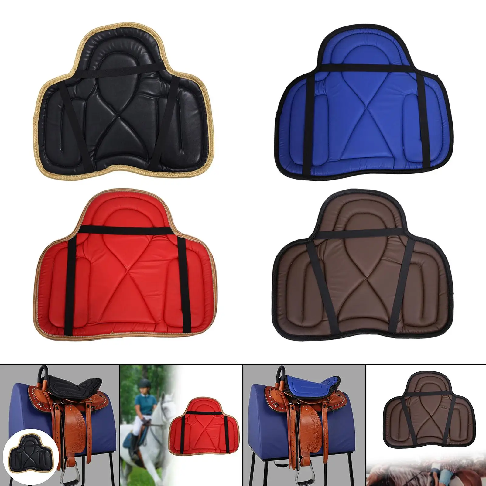 Horse Saddle Pad Practical Breathable Equestrian Riding Equipment Sponge Lining Comfort Horse Riding Pad 21.65inchx17.72inch