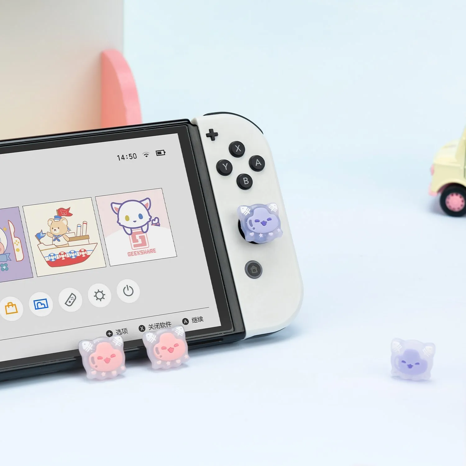 GeekShare-닌텐도 스위치 로커 캡 실리콘 엄지 그립 케이스, 스위치 OLED 스위치 라이트 조이스틱 캡 NS 콘솔 액세서리