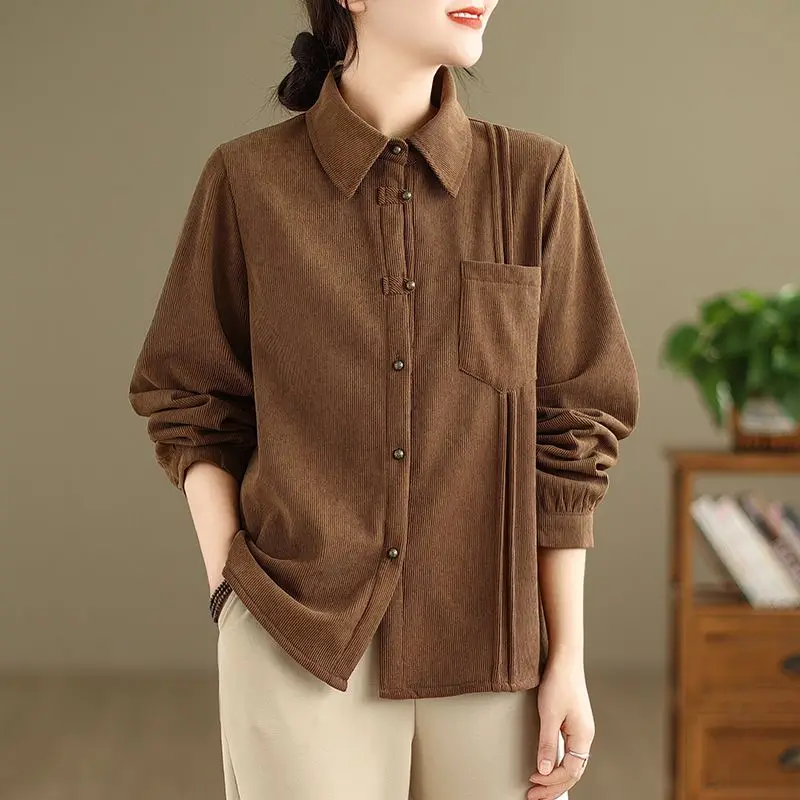 

Autumn New Solid Long Sleeve Shirt Women Loose Slim Casual Simple Match