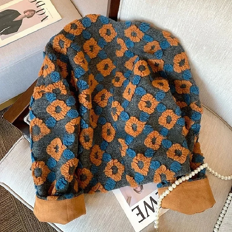 Koreańska bluzka z okrągłym dekoltem, bawełniana, damska, wierzchnia odzież, wiosna, jesień, zima, nowy, mały, designerski, modny, przeciwstarzeniowy.