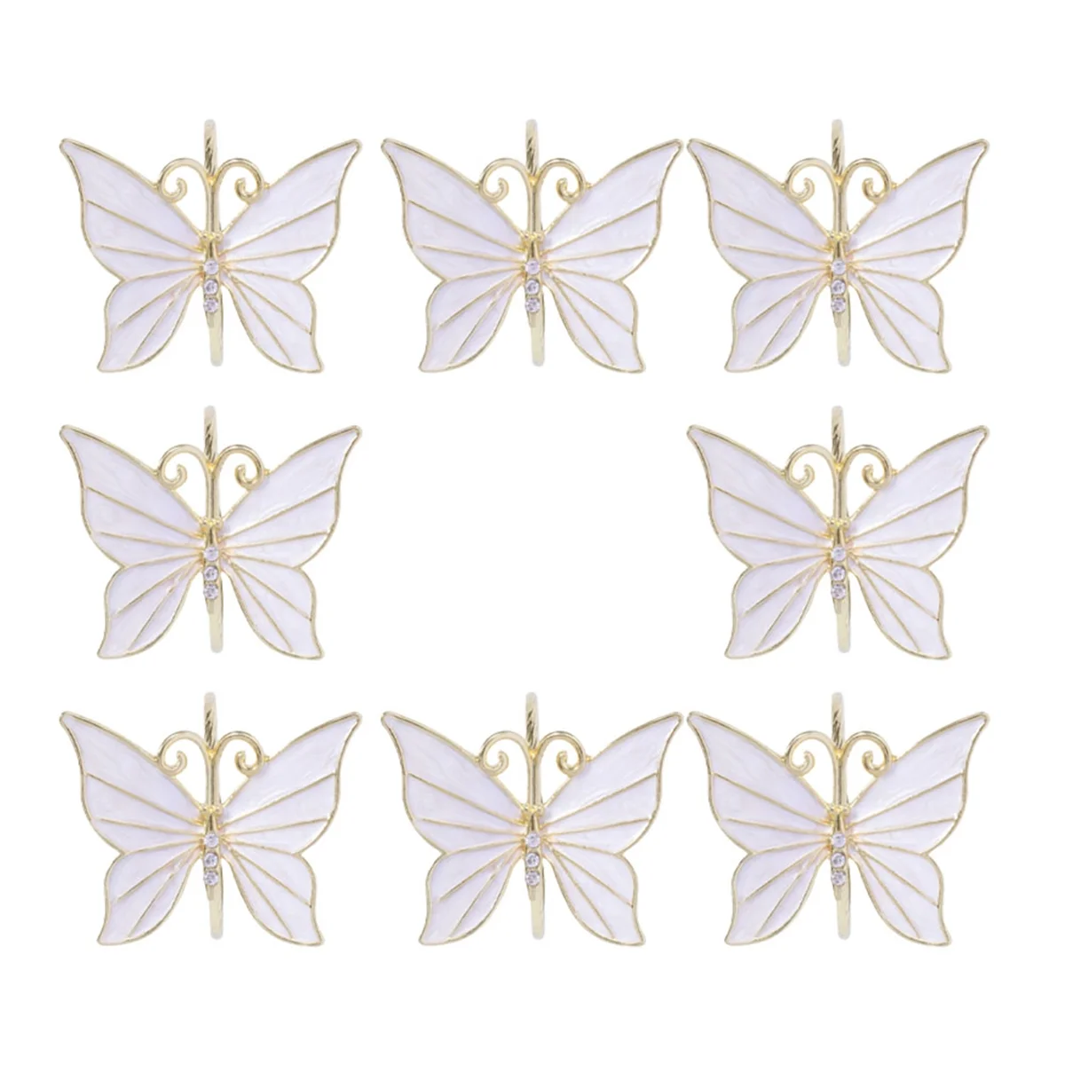 

8PCS Flower Butterfly Napkin Ring Holder for Easter Wedding Party Family Gathering Napkin Cloth Ornament Decoration,C