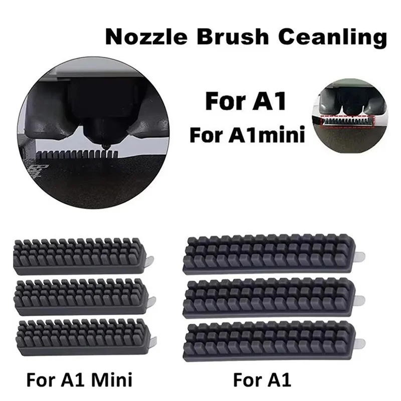 For Bambu Lab A1/A1 Mini/A1 Lite Hotbed Mounted Nozzle Brush Silicone Wiper Scrubber Cleaner Tool 3D Printer Parts Accessories