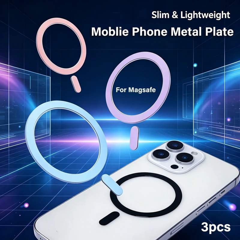 Phone Metal Plate for Magsafe 3pcs Iron Sticker Sheet for Magnetic Holder Cellphone Patches for iPhone 17 16 Pro Xiaomi Samsung
