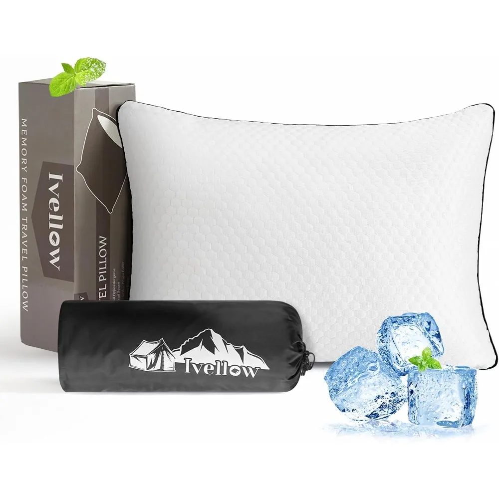 

Travel pillow, cool camping pillow, compressible memory foam pillow for sleep