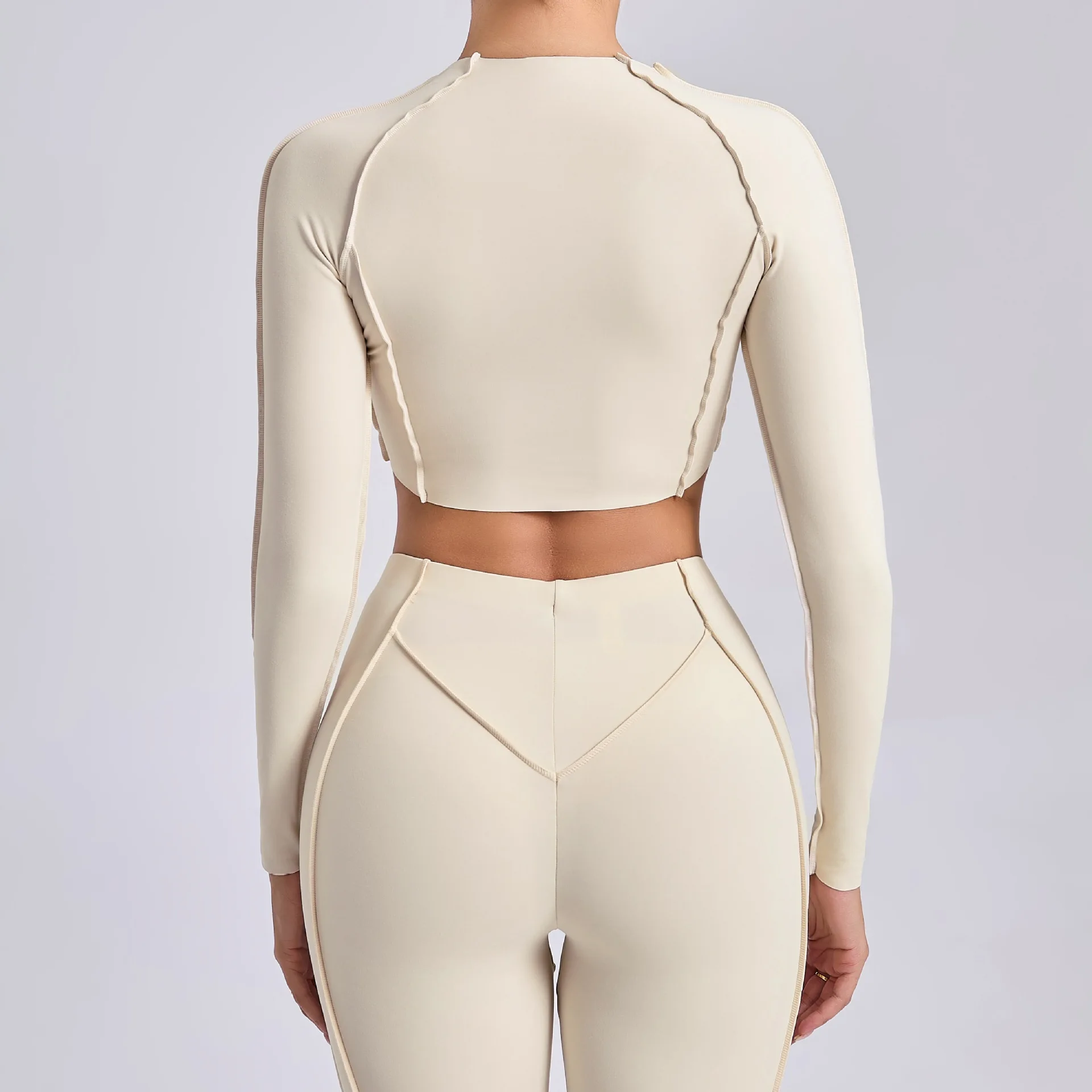 Gym Wear for Women Workout Crop Top Long Sleeve Yoga Shirts Sports Shirts Jogging Tights Fitness Activewear