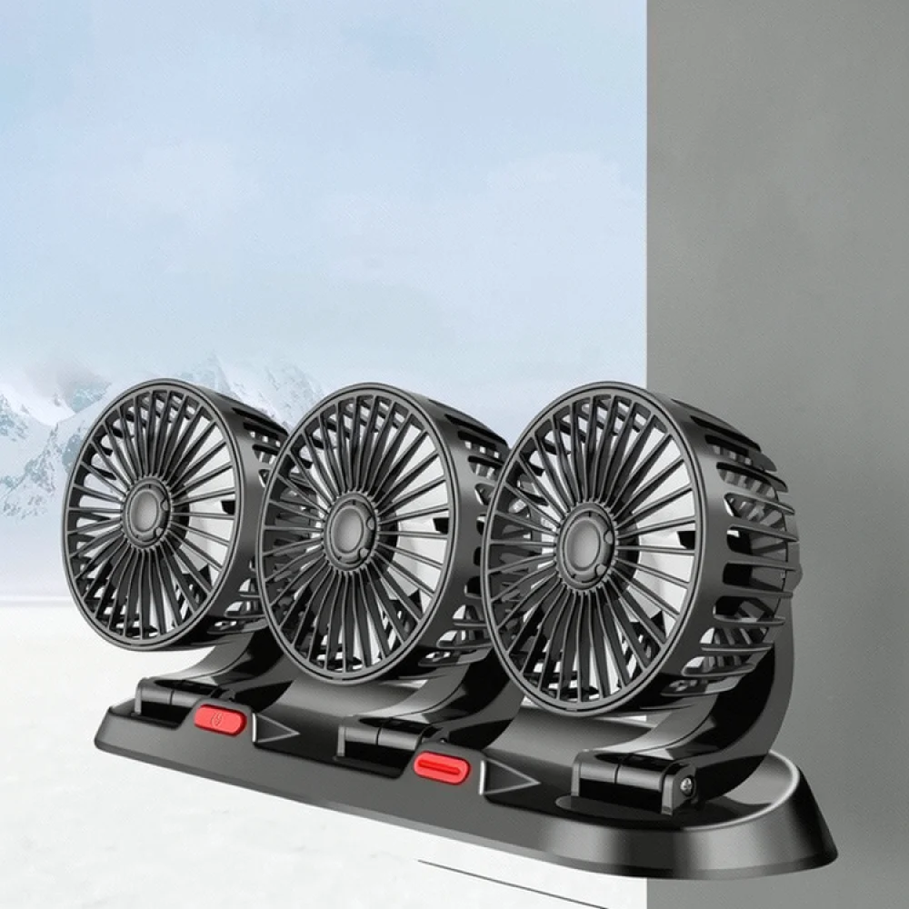 Powerful Car Fan Dual Head Adjustable Ventilator For 12V 24V Truck Auto Interior Air Cooling Blower Device Equipment