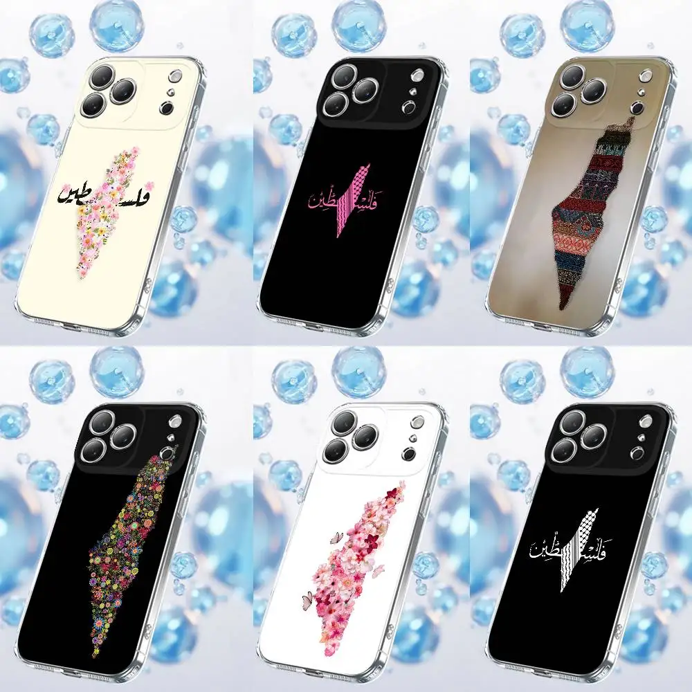 

Keffiyeh P-PalestineS-Flowers Phone Case For iPhone 17,16,15,14,13,12,11 Plus,Pro,Max,Plus,E,SE4,Air,Mini Transparent