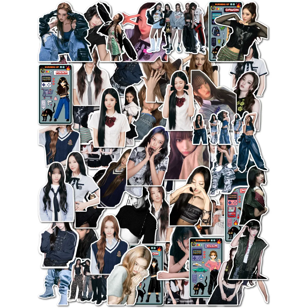 55 قطعة/الحزمة Kpop MEOVV ملصقات حرق ألبوم ملصق مضاد للمياه آنا نارين غاوون سوين ستار المحيطي المشجعين جمع الهدايا