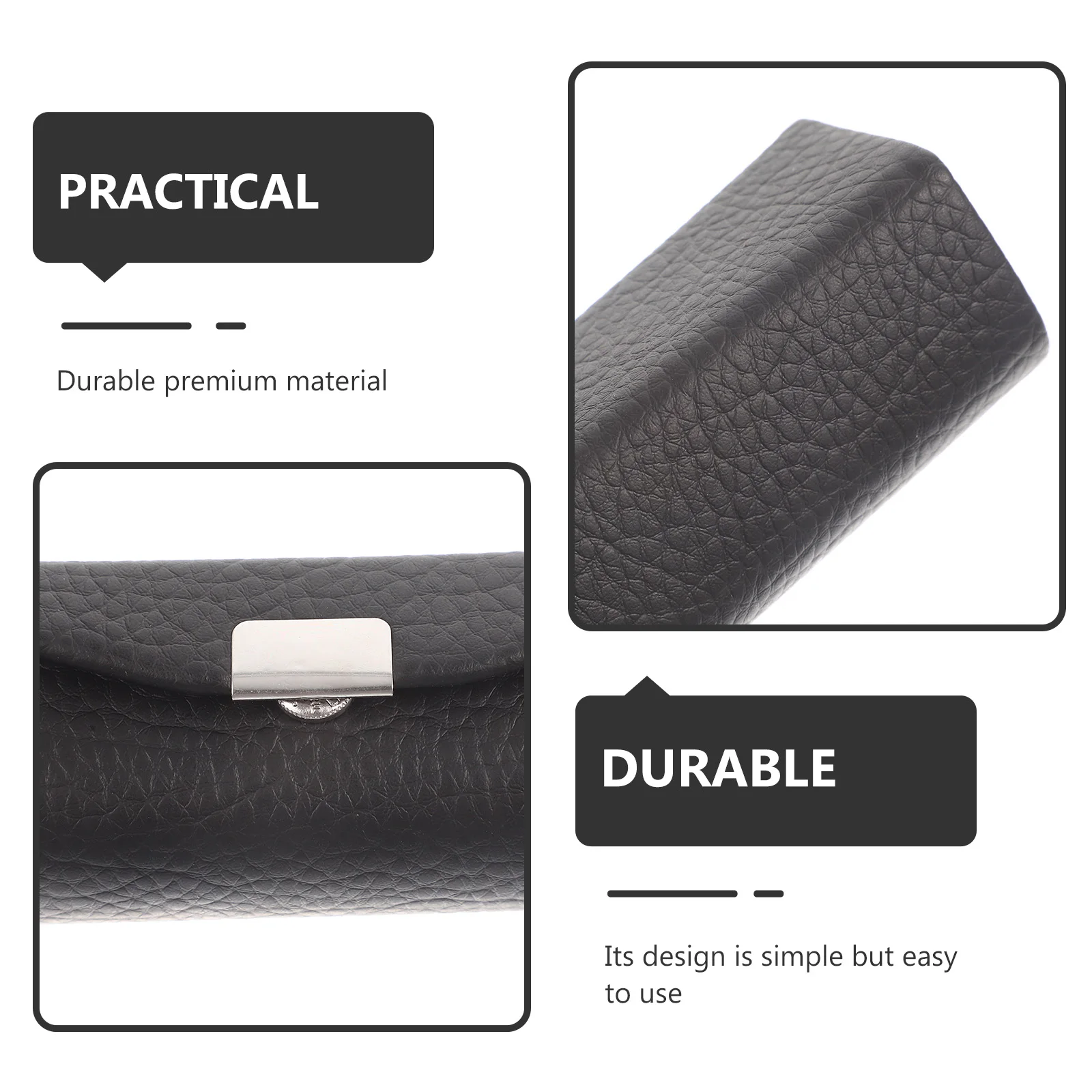 

Lipstick Case Holder Black PU Lip Gloss Storage Box with Mirror for Women Travel Camping Party Daily Use