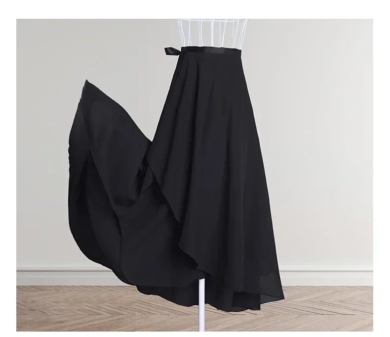 Chiffon Ballett Tutu Tanz Rock Tanz Skate Wrap Schal Gymnastik Ballerina Lyrical Lange Ballett Rock Frauen Ballett Tanz Kleid – Detail 10