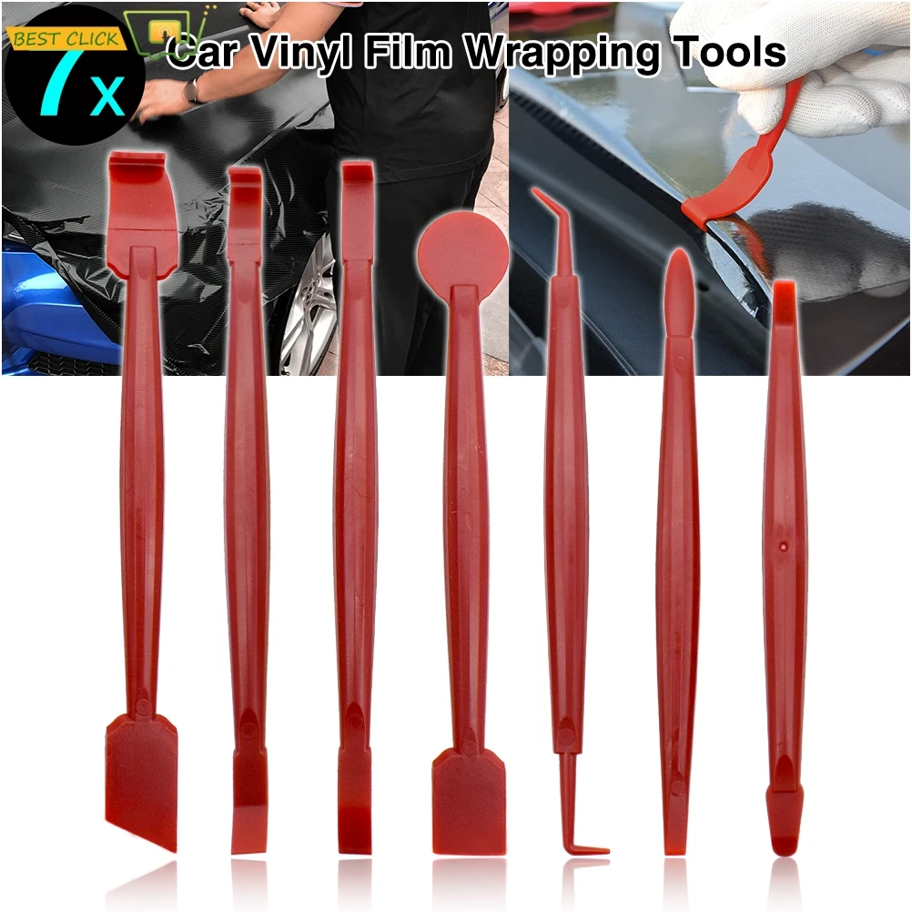 

7x Car Vinyl Wrap Window Tint Film Tools Kit Carbon Fiber Stickers Squeegee Corner Edge Scraper Set For Ford Hyundai VW Toyota