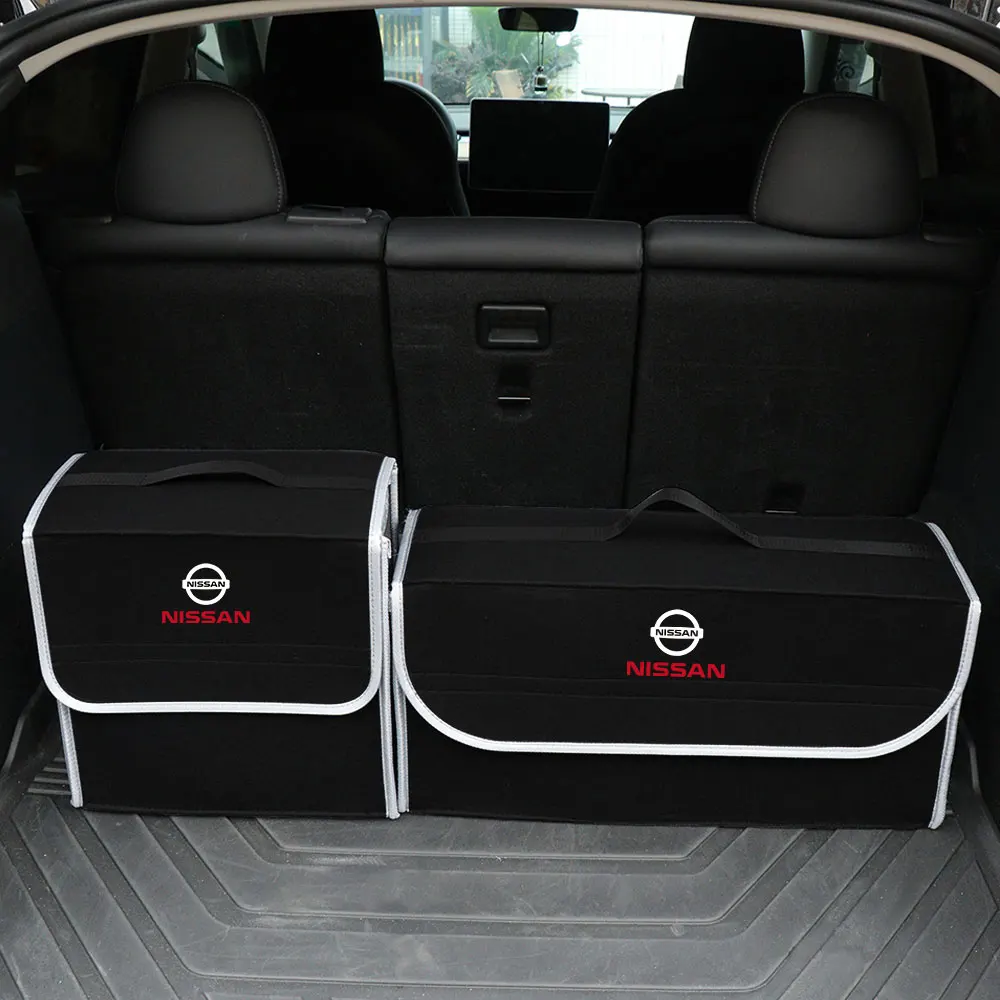 1pc Car Storage Bag Car Folding Trunk Organizer Soft Felt Storage Box For Nissan Juke Qashqai X-Trail Leaf Patrol Altima Maxima