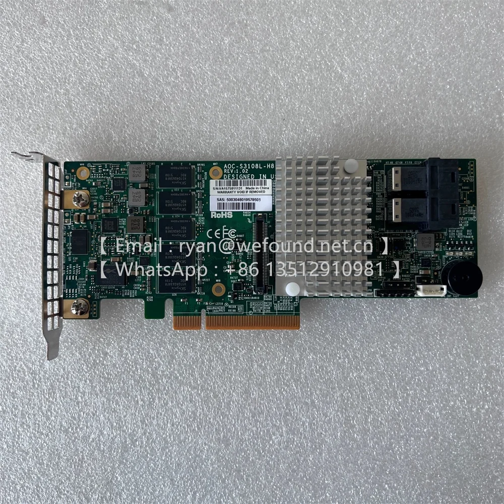 

Дополнительная плата AOC-S3108L-H8iR AOC-S3108L-H8IR-16DD RAID-адаптер 3108 8-портовый контроллер PCI-E SAS-3, LSI9361-8I Тот же уровень